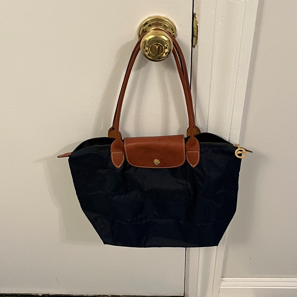Longchamp Le Pliage Original M Totebag, navy blue like new!